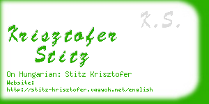 krisztofer stitz business card
